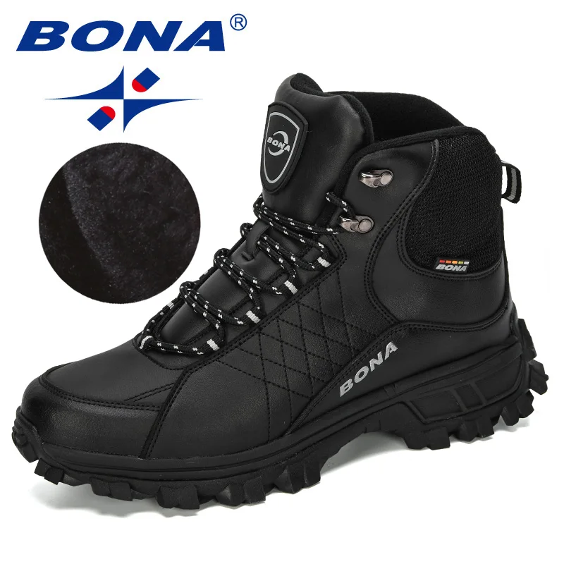 BONA Neue Designer Männer Ankle Wandern Stiefel, Plus Größe Mode Klassische Trekking Schuhe Outdoor Plüsch Winter Stiefel Mann Comfy Image