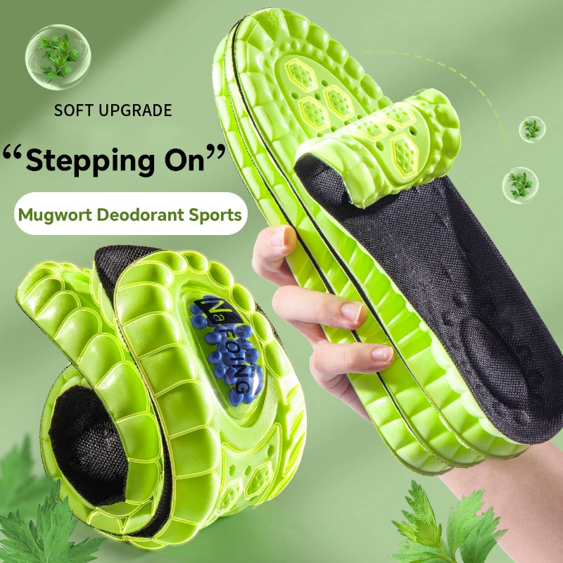 Sport-Einlegesohlen 4D Latex Superweich Hochelastisch Schuhpolster Schmerzlindernd Deodorant Kissen Gewölbestütze Lauf-Einlegesohlen Fuß-Einlegesohle Image