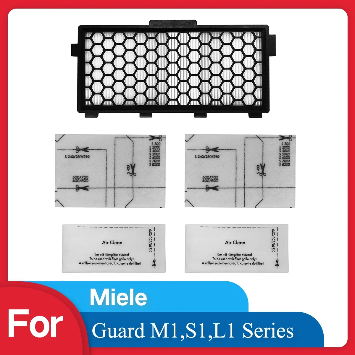 Ersatz-HEPA-Filter und Staubbeutel, kompatibel mit Staubsaugern der Serien Miele Guard M1, S1 und L1 Image