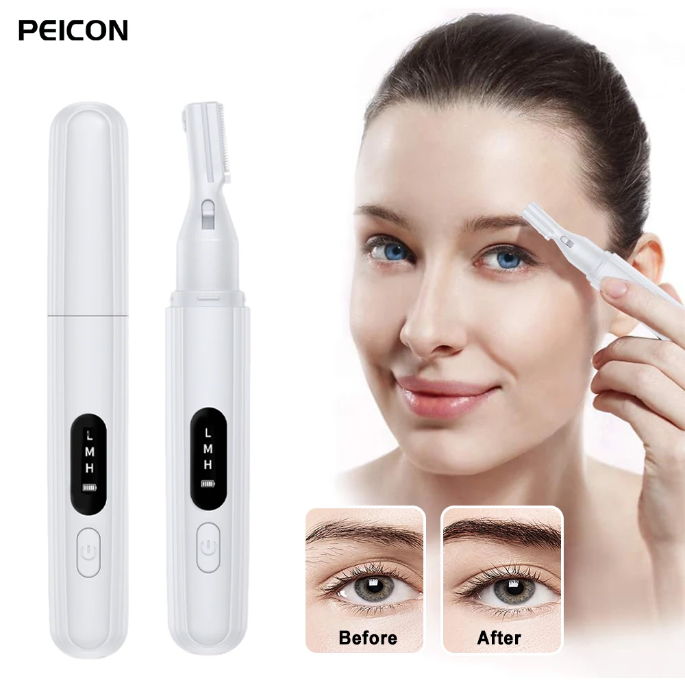 Elektrischer Augenbrauentrimmer Wiederaufladbarer Gesichts- und Augenbrauenhaarentferner Mini Tragbarer Make-up Schönheits-Haarentferner für Frauen Augenhaar-Rasierer Klingengerät