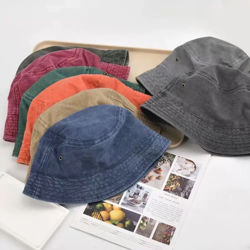 Beliebter Unisex Baumwoll-Sommer-Fischerhut aus gewaschenem Jeansstoff für Damen, Frühlings-Fischerhut, Outdoor-Reise-Sonnenschutz, Geschenk Image