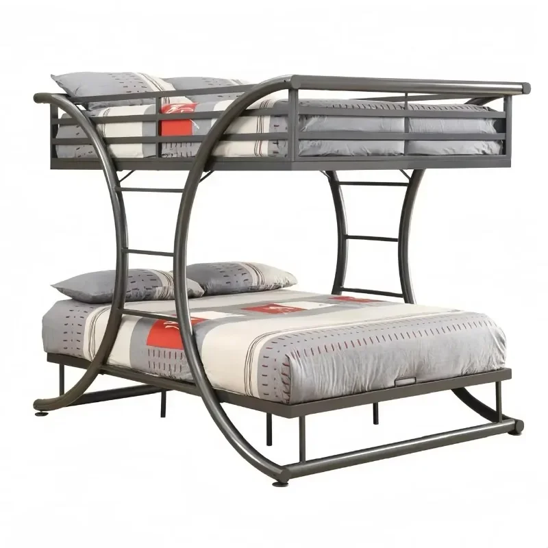 Metallbettgestell Schwerlast-Stahl 2-Personen-Etagenbett Erwachsenen-Apartment-Möbel Schlafsaal Schlafzimmer Hochbett Image