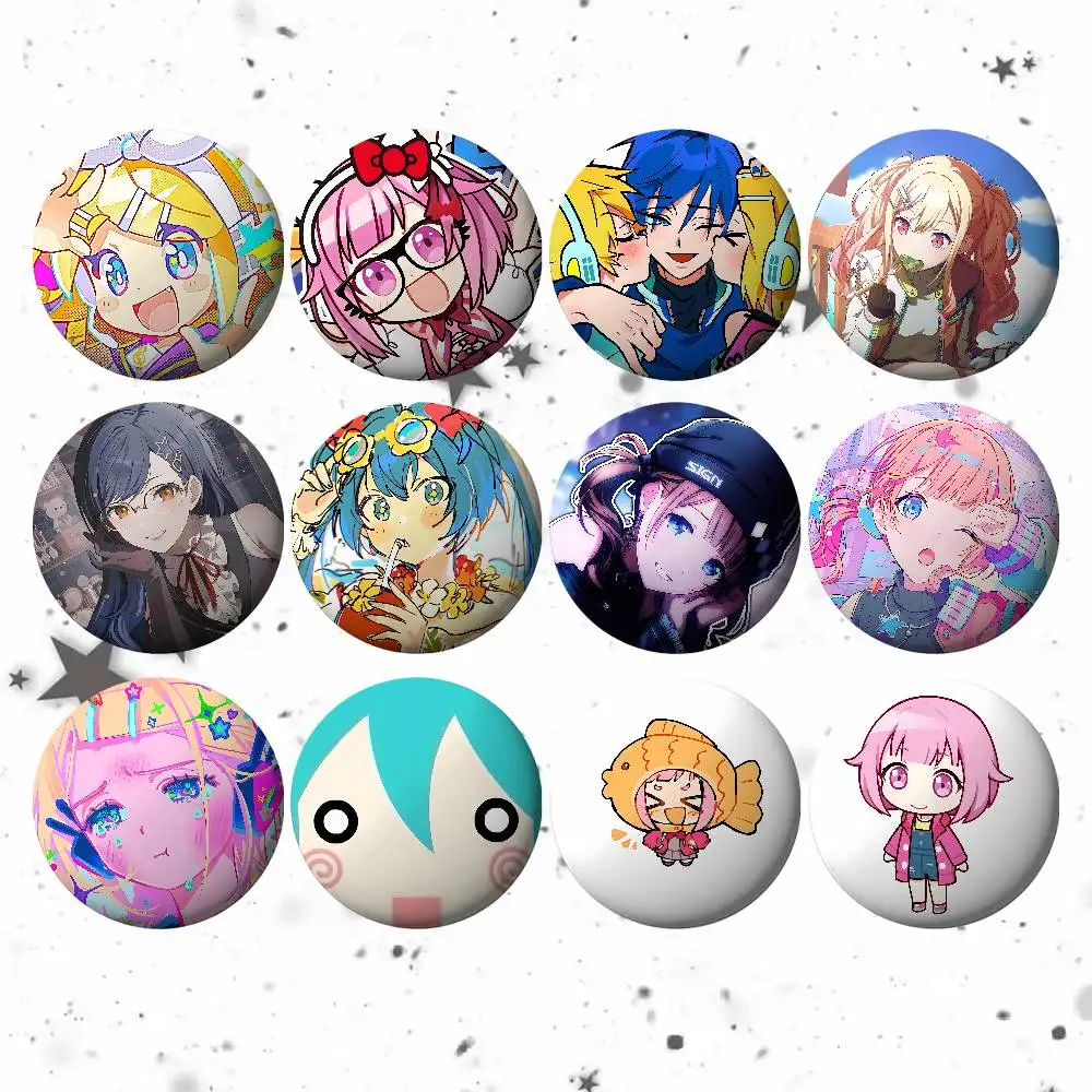 Anime Project SEKAI Cartoon-Charakter-Abzeichen Mode Neuer Hip-Hop Vielseitiger Runder Metall-Pin Cartoon-Anstecker Geschenk Großhandel Image