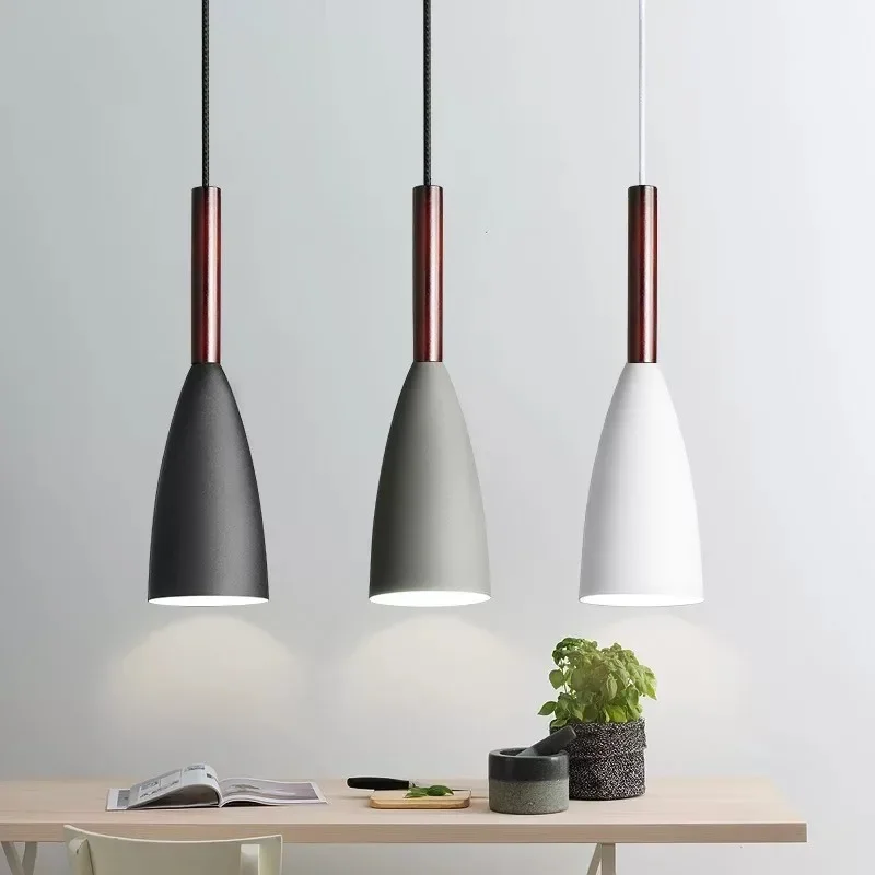Moderne Nordische Pendelleuchten Mehrfarbige Minimalistische Hängelampen E27 Edison-Glühbirne für Esszimmer Café Nachttisch Pendelleuchte