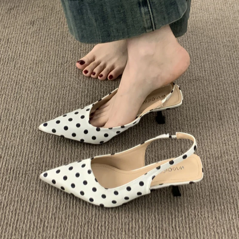 Damen Spitze High Heels Schuhe Sexy Sandalen Sommer Mode Pantoletten 2026 Elegante Kleider-Slingback-Schuhe Walking Slides Damen