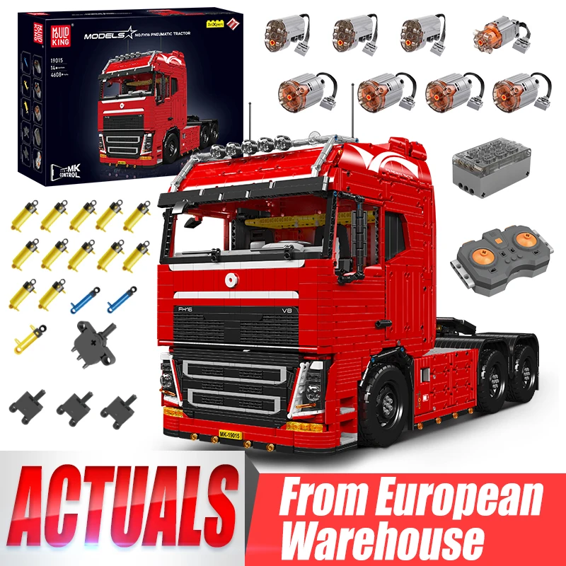 Mould King 19015 Technischer Auto-Baustein Ferngesteuerter FH16 Pneumatischer Traktor Modell-Bausatz LKW-Bausteine Spielzeug Kindergeschenk