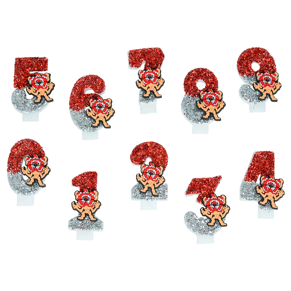 2026 HOT Stranger Eleven Robin Barb Steve Dustin Themen-Kerzen 0-9 Zahlen-Kuchendekoration Geburtstagsparty Tortendeko Kindergeschenke Image