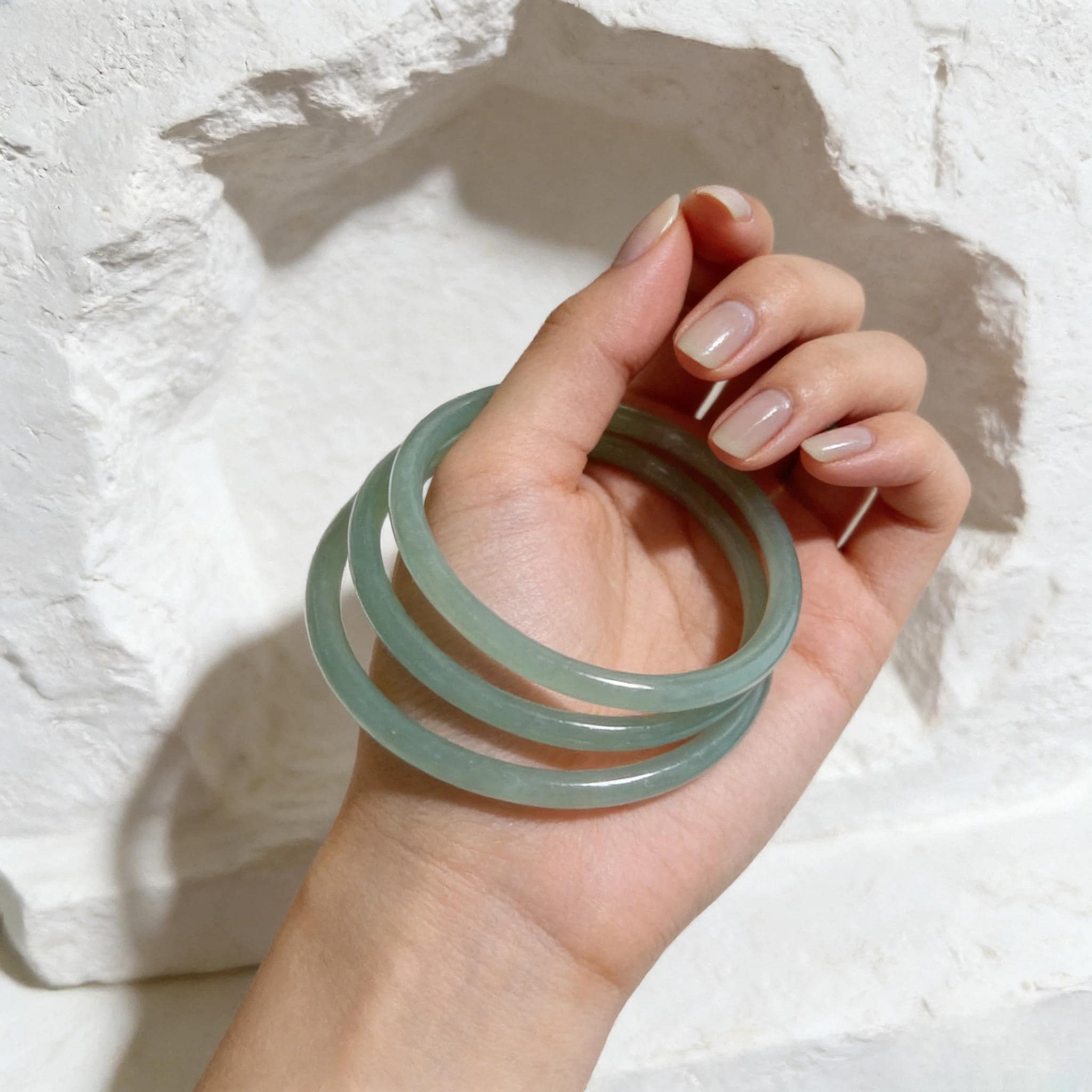 Bracciale rigido in giada sottile da 6 mm, bracciale in giada naturale, gioielli in vera giada, bracciale rigido minimalista in giada per donna, regal