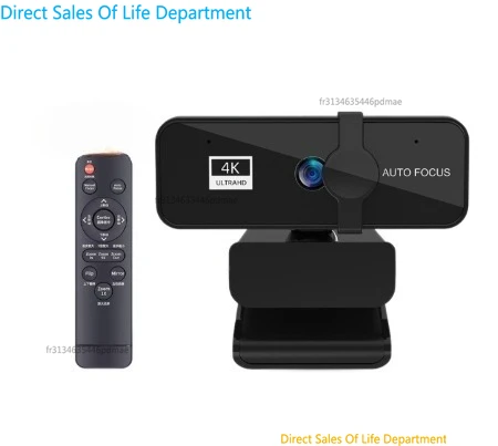 Webcam 4K à mise au point automatique avec microphone stéréo, caméra pour ordinateur, webcam ultra HD pour PC, ordinateur portable, vidéoconférence, jeux