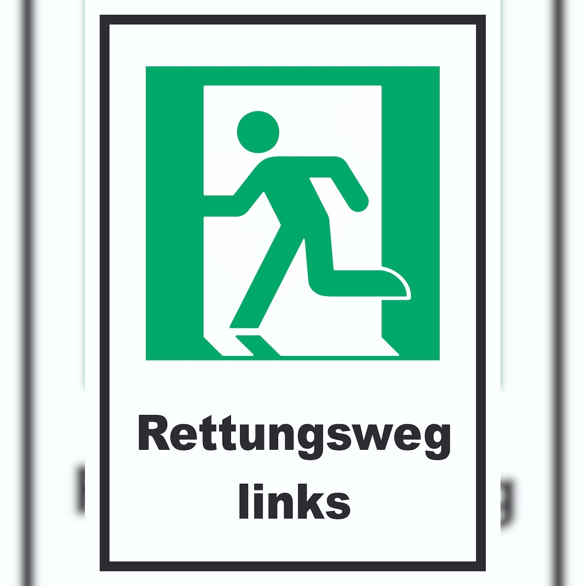 HB-Druck Rettungsweg links A0 (841x1189mm) Schild Image