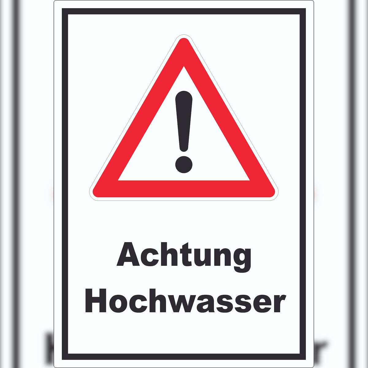 HB-Druck Achtung Hochwasser Aufkleber A8 (52x74mm) Image