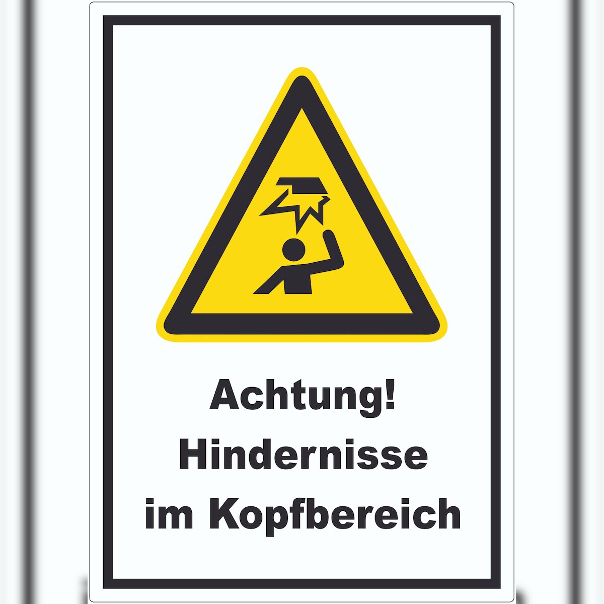 HB-Druck Achtung Hindernisse im Kopfbereich Aufkleber A2 (420x594mm) Image