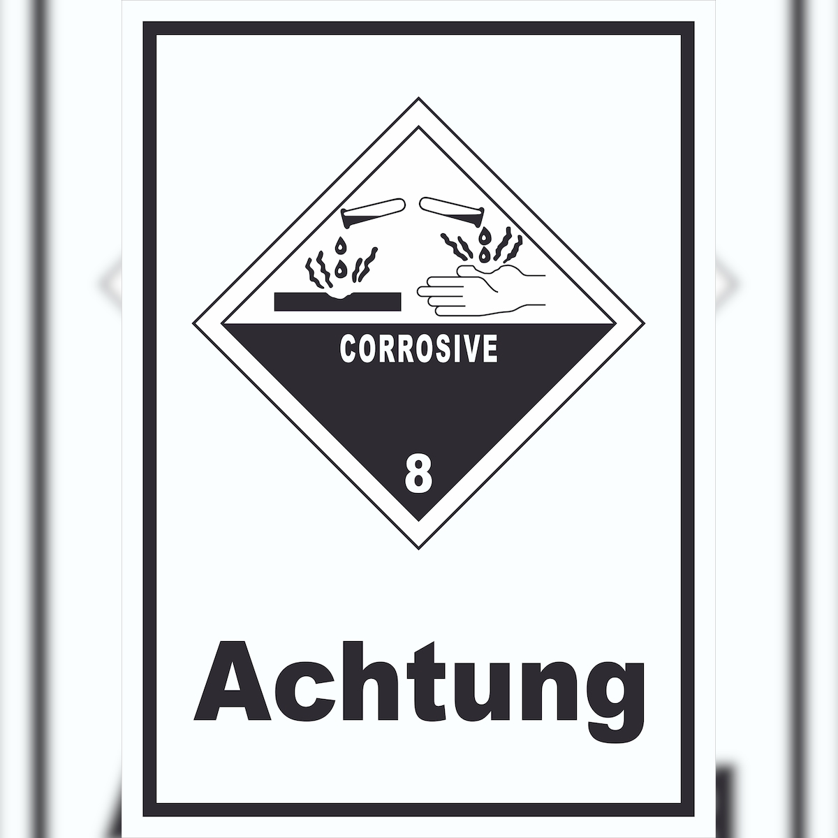 HB-Druck Schild Ätzende Stoffe Achtung Corrosive hochkant A0 (841x1189mm) Image