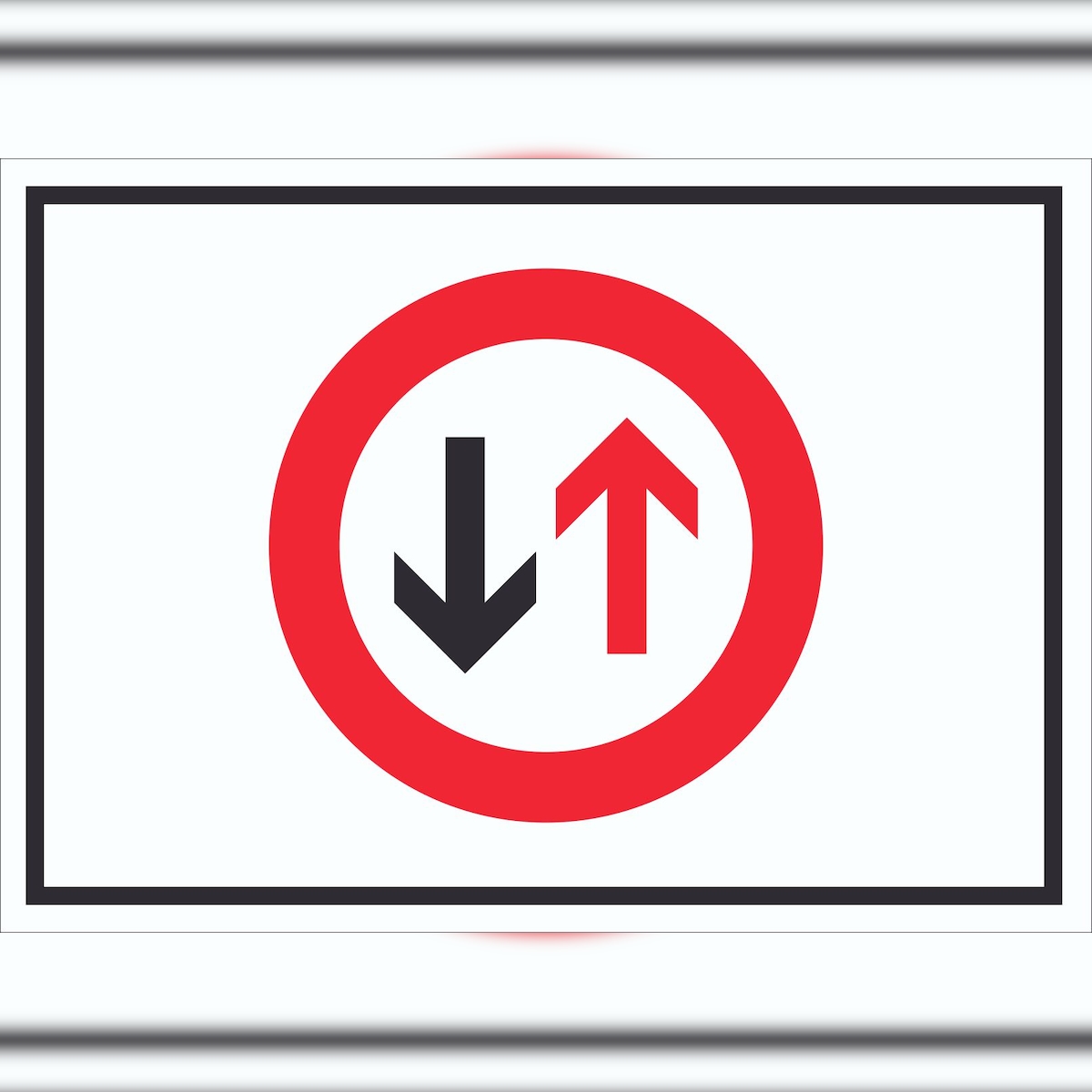 HB-Druck Schild Verkehrszeichen 208 Gegenverkehr Symbol A2 Rückseite selbstklebend Image