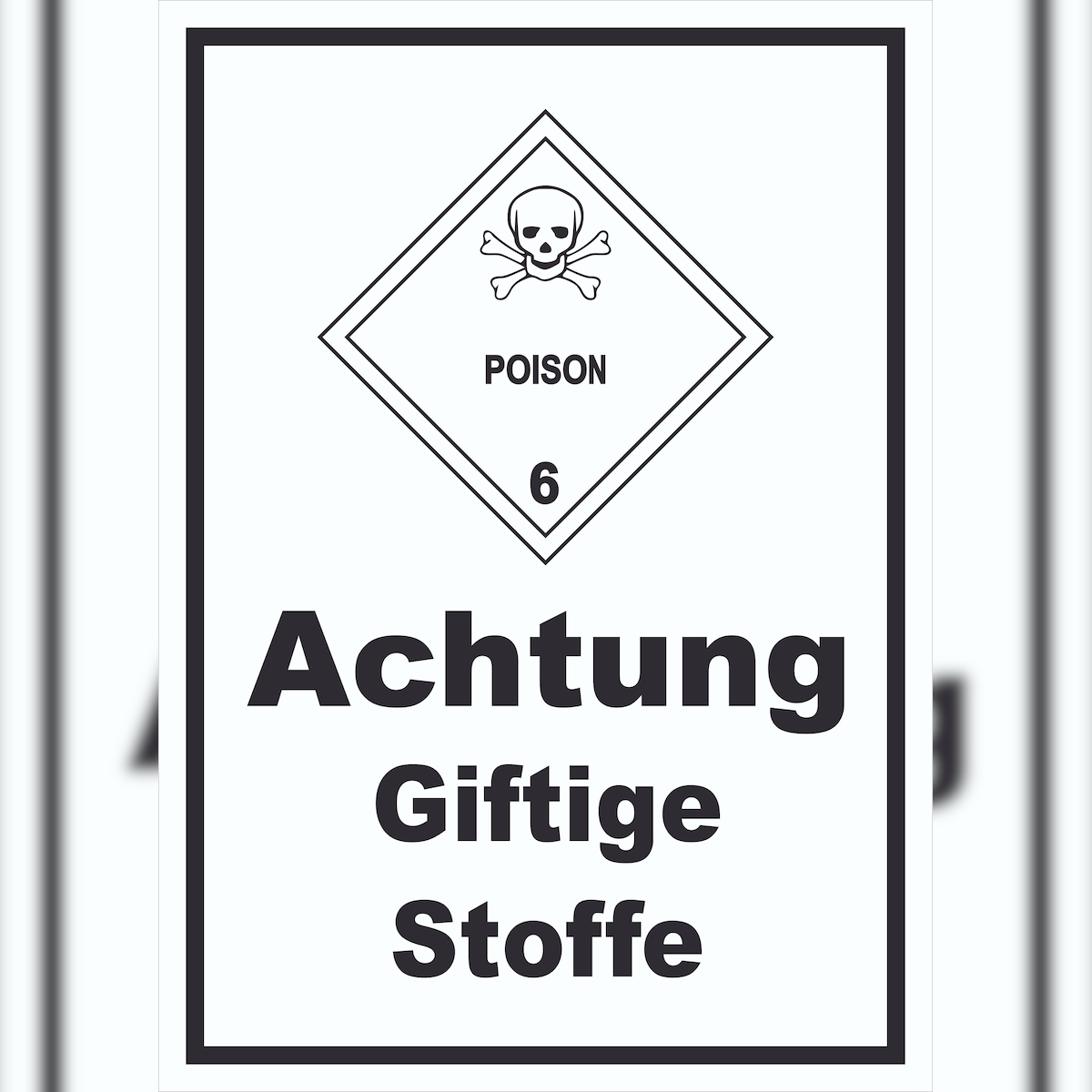 HB-Druck Schild Giftige Stoffe Poison Totenkopf hochkant A1 Rückseite selbstklebend Image