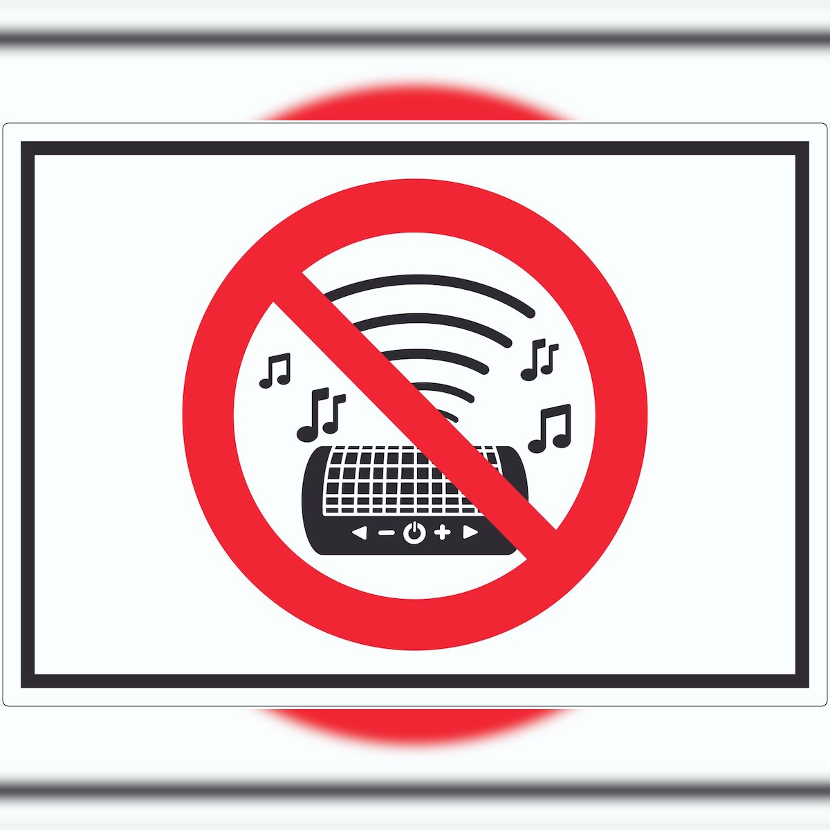 HB-Druck Aufkleber Laute Musik verboten Symbol A8 (52x74mm) Image