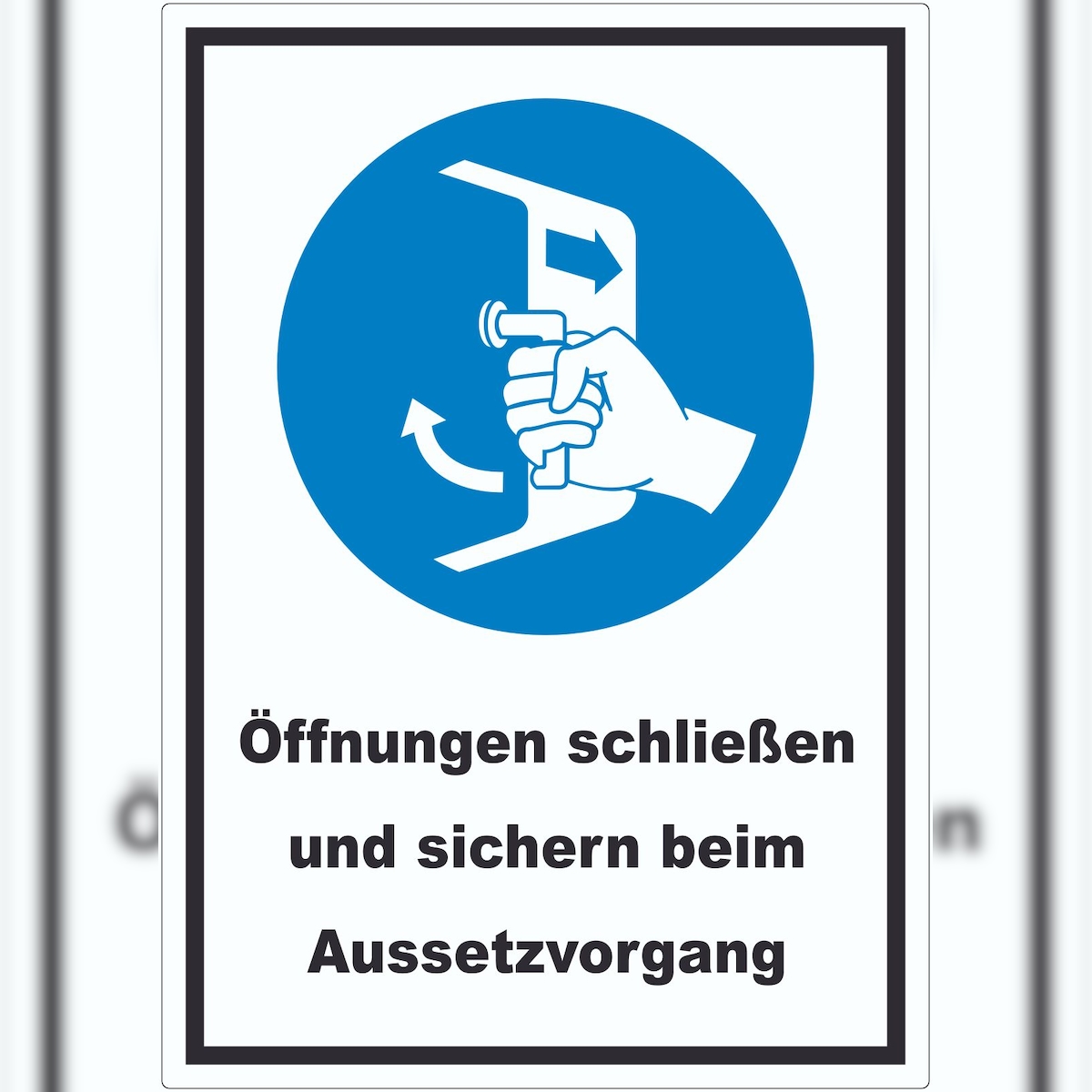 HB-Druck Öffnungen schließen und sichern beim Aussetzvorgang Aufkleber A6 (105x148mm) Image