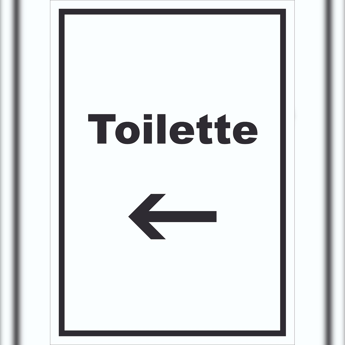 HB-Druck Toilette Schild mit Text und Richtungspfeil links Klo WC hochkant A1 (594x841mm) Image