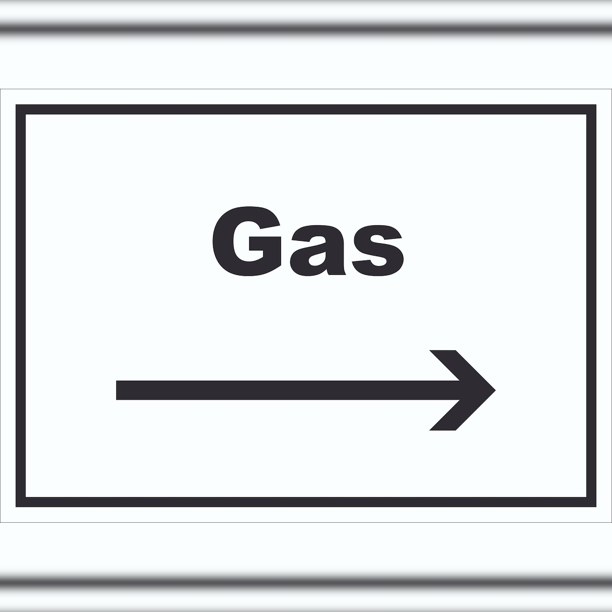 HB-Druck Gas Schild mit Text und Richtungspfeil rechts Anschluss waagerecht A5 (148x210mm) Image