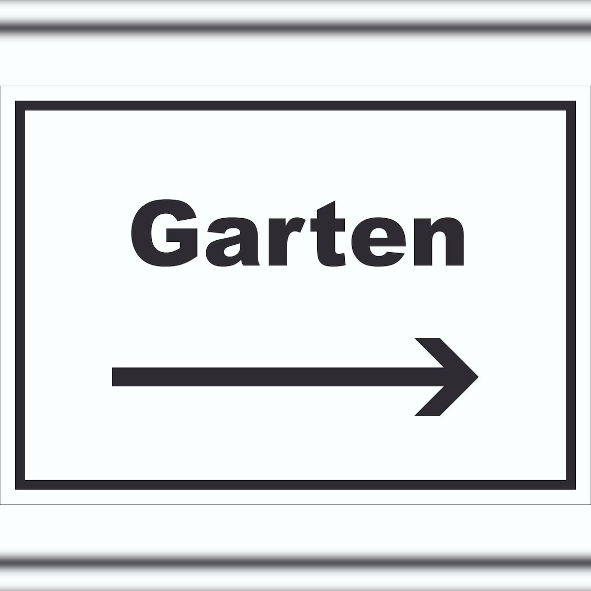 HB-Druck Garten Schild mit Text und Richtungspfeil rechts Blumen Rasen waagerecht A1 Rückseite selbstklebend Image