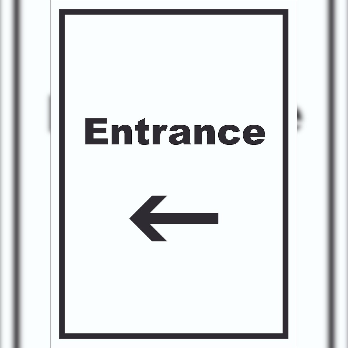 HB-Druck Entrance Schild mit Text und Richtungspfeil links Eingang hochkant A2 (420x594mm) Image