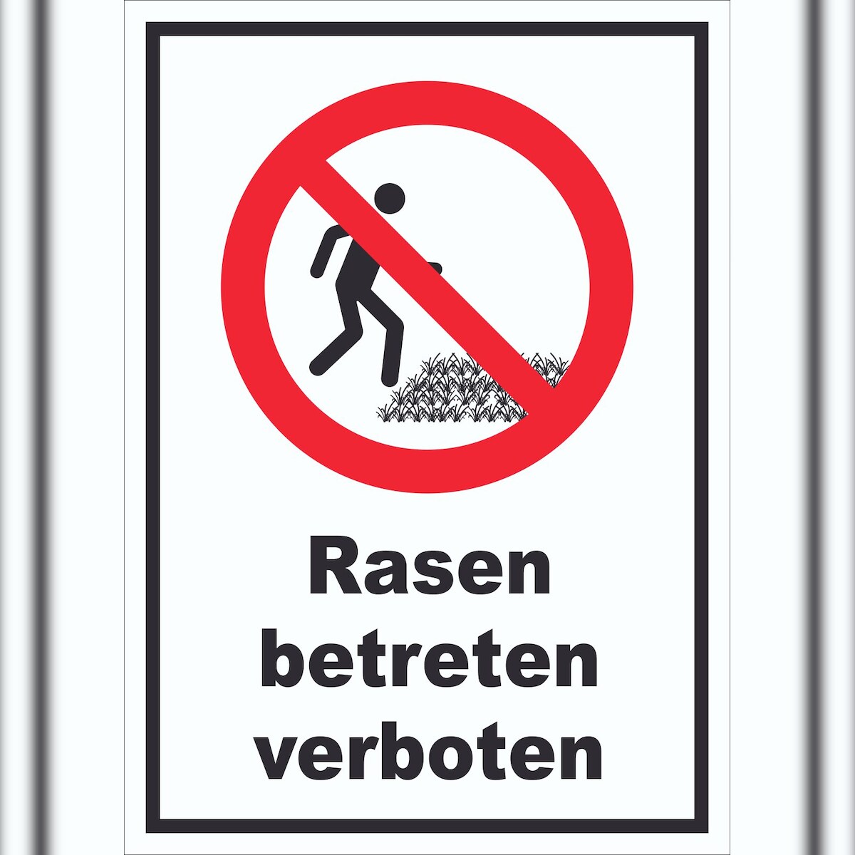 HB-Druck Rasen betreten verboten Schild A5 Rückseite selbstklebend Image