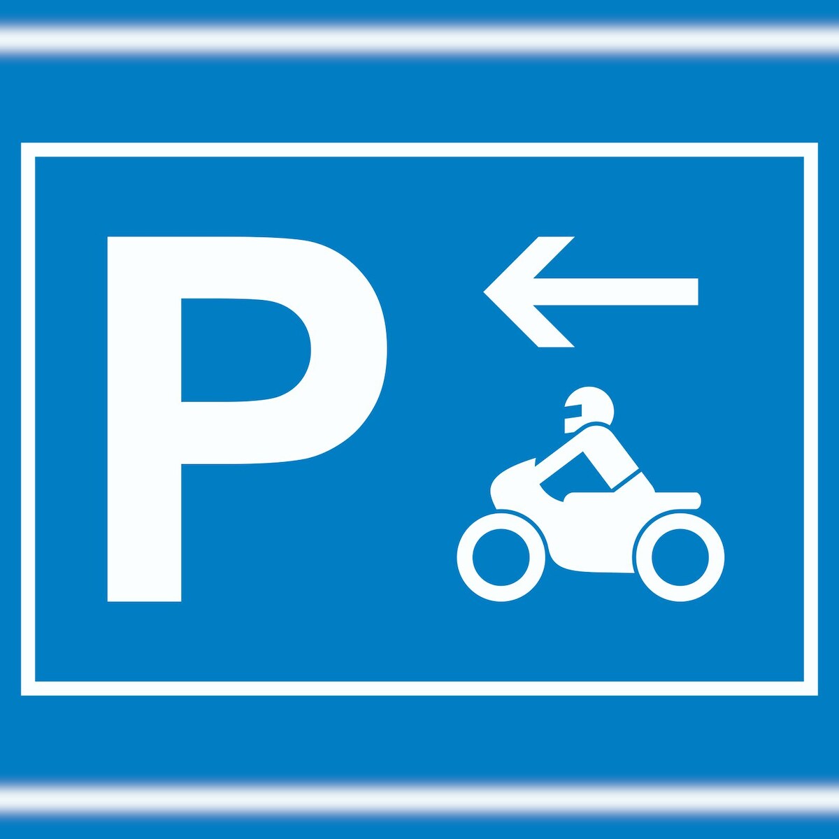 HB-Druck Motorrad Bike Parkplatz Schild mit Richtungspfeil links waagerecht A1 (594x841mm)
