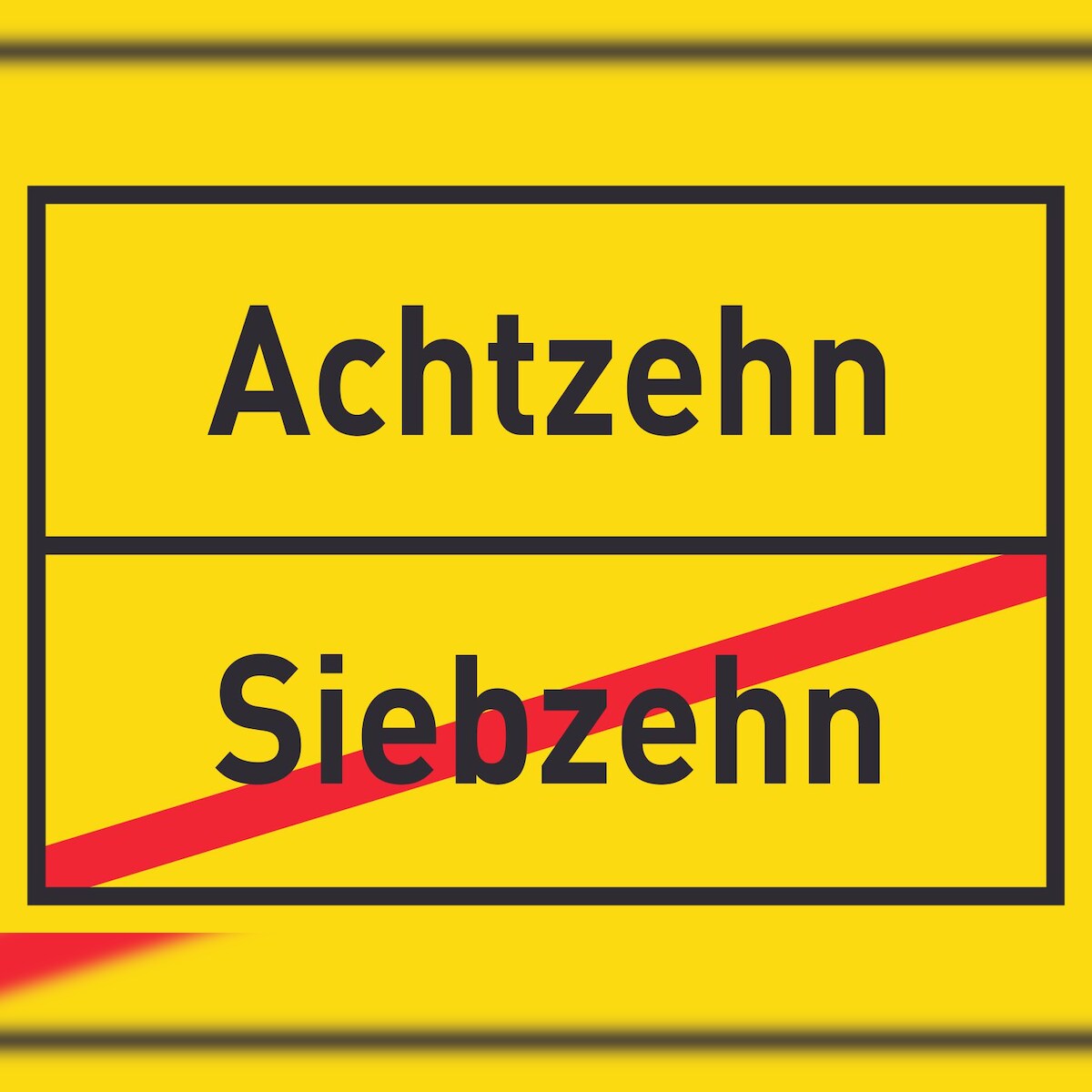 HB-Druck Achtzehn Siebzehn Schild Ortsschild A5 (148x210mm) Image