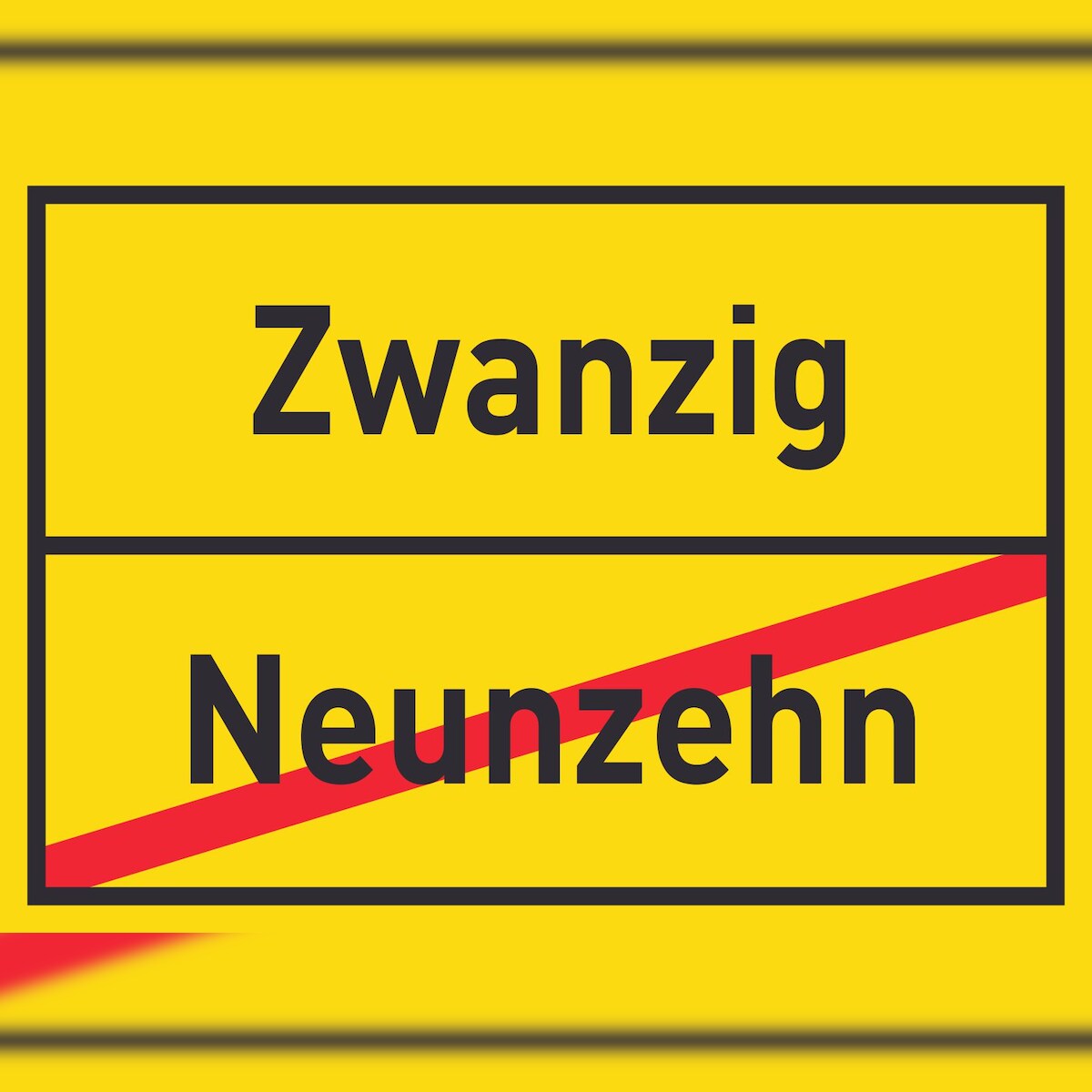 HB-Druck Zwanzig Neunzehn Schild Ortsschild A6 Rückseite selbstklebend Image