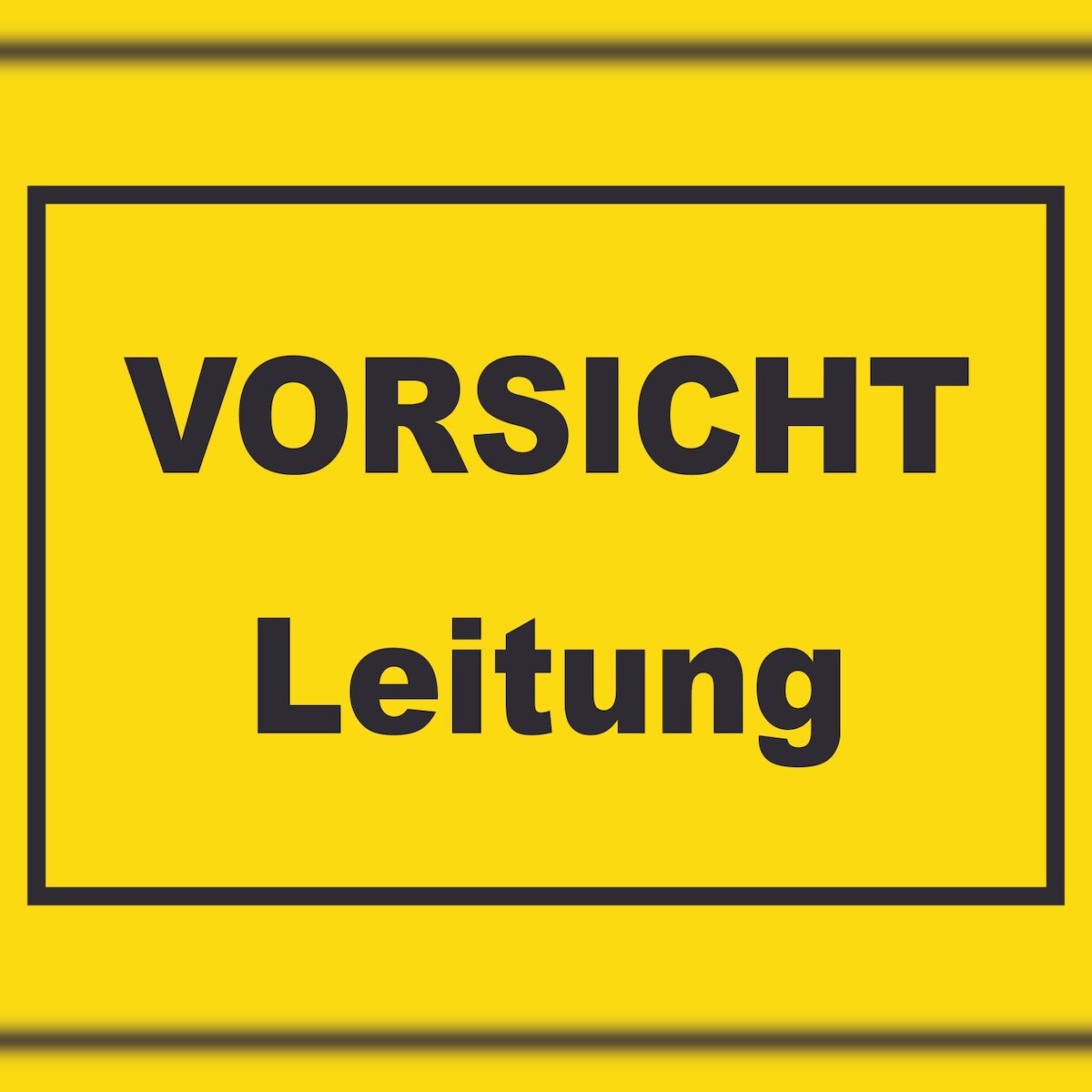HB-Druck Vorsicht Leitung Schild mit Text A3 (297x420mm)