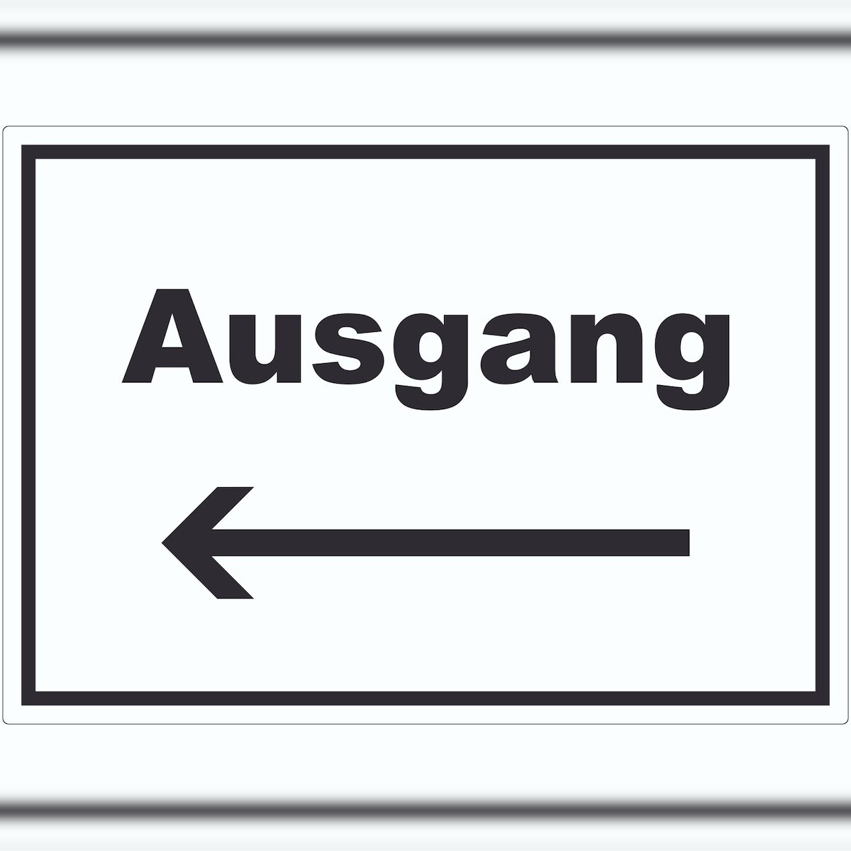 HB-Druck Ausgang Aufkleber mit Text und Richtungspfeil links Exit Schluss waagerecht A2 (420x594mm) Image