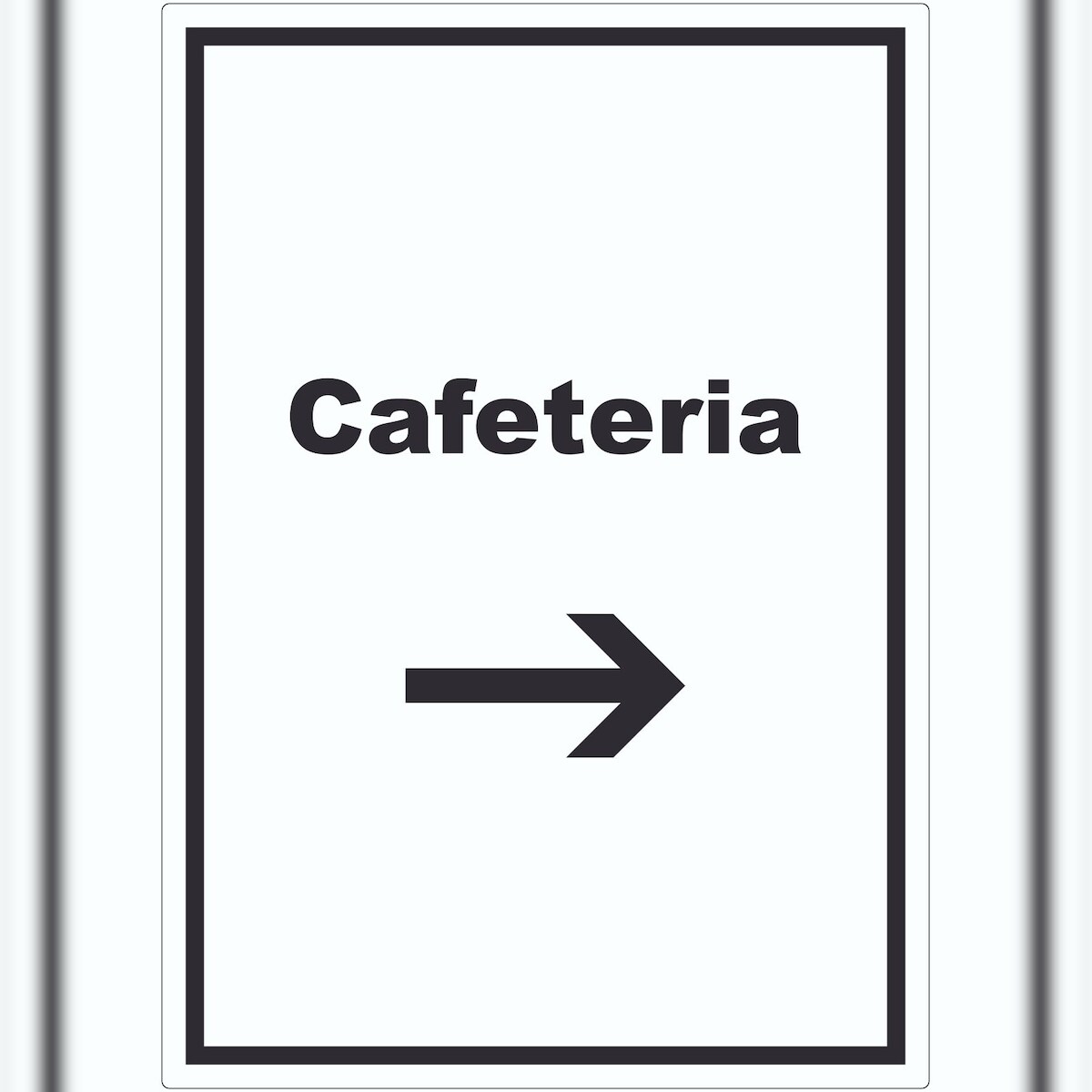 HB-Druck Cafeteria Aufkleber mit Text und Richtungspfeil rechts Selbstbedienung hochkant A2 (420x594mm) Image