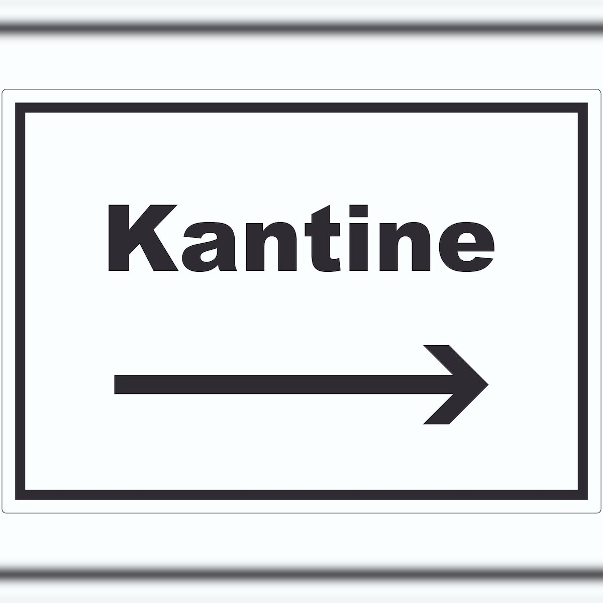 HB-Druck Kantine Aufkleber mit Text und Richtungspfeil rechts essen und trinken waagerecht A7 (74x105mm) Image