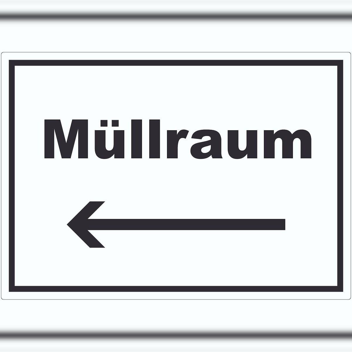 HB-Druck Müllraum Aufkleber mit Text Richtungspfeil links Abfall Mülltrennung waagerecht A6 (105x148mm) Image