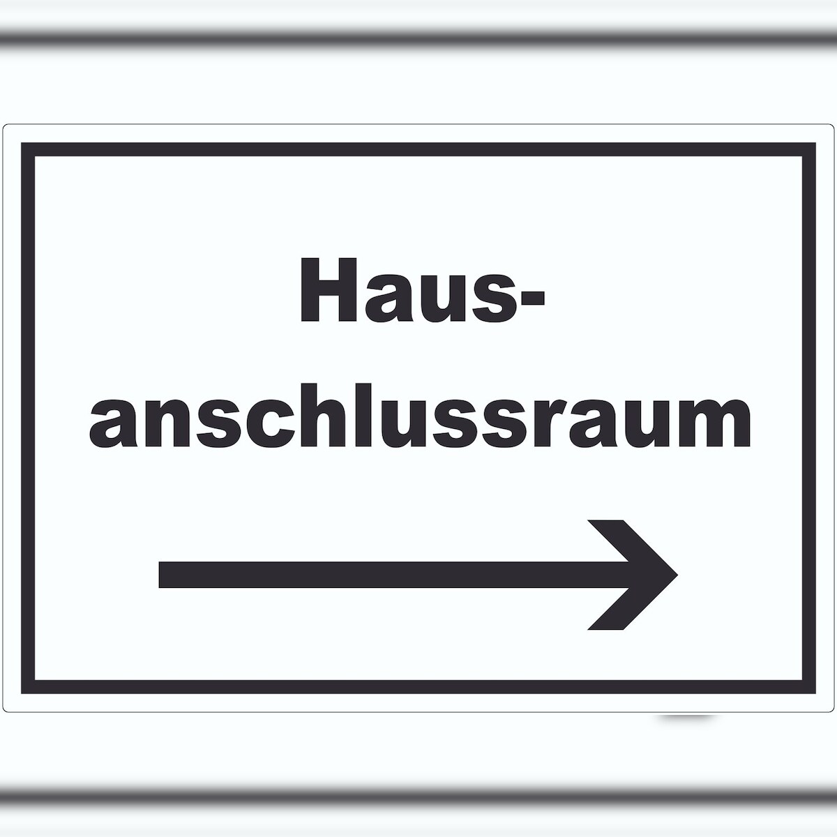 HB-Druck Hausanschlussraum Aufkleber mit Text und Richtungspfeil rechts HAR waagerecht A6 (105x148mm) Image