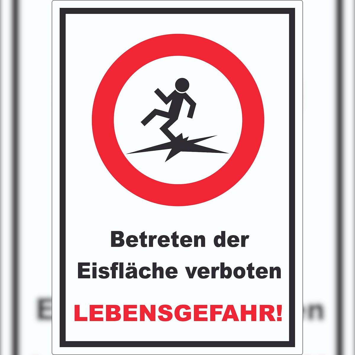 HB-Druck Betreten der Eisfläche verboten Lebensgefahr Aufkleber A0 (841x1189mm) Image