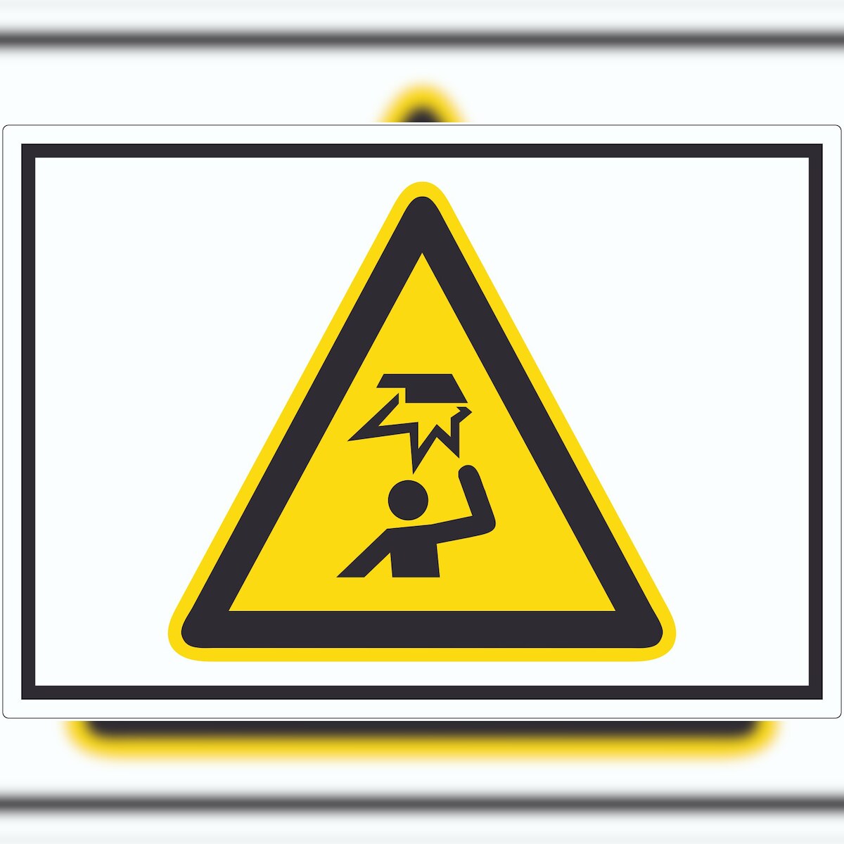 HB-Druck Achtung Hindernisse im Kopfbereich Symbol Aufkleber A0 (841x1189mm) Image