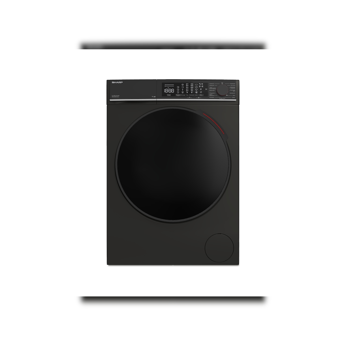 Sharp ES-MNFL814CMA-DE Frontlader-Waschmaschine, 8 kg, 1400 U/Min., 15 Programme, Dampf-Zusatzfunktion, Invertermotor, AquaStop, Mattschwarz