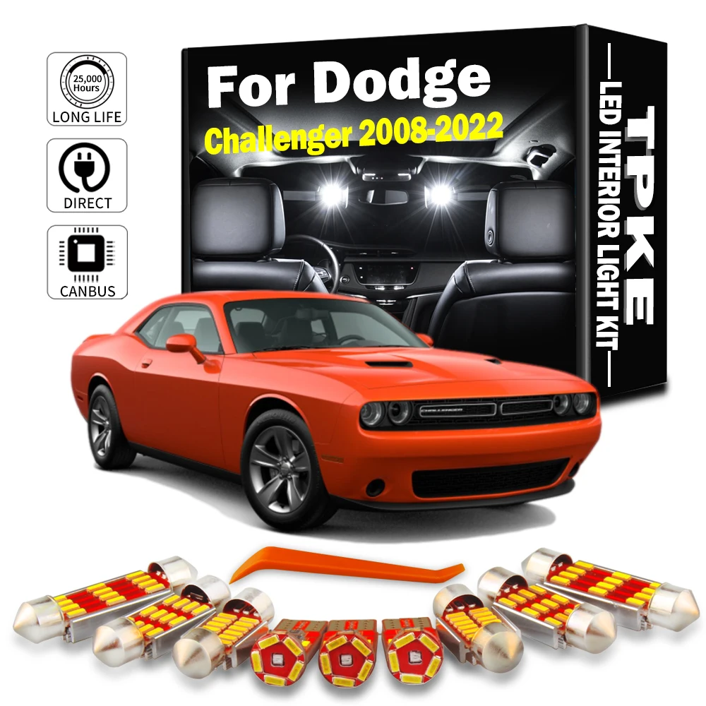 TPKE 13 Pz Canbus Per Dodge Challenger 2008-2017 2018 2019 2020 2021 2022 LED Interni Mappa Cupola Kit Luce Lampadine A Led Senza Errore