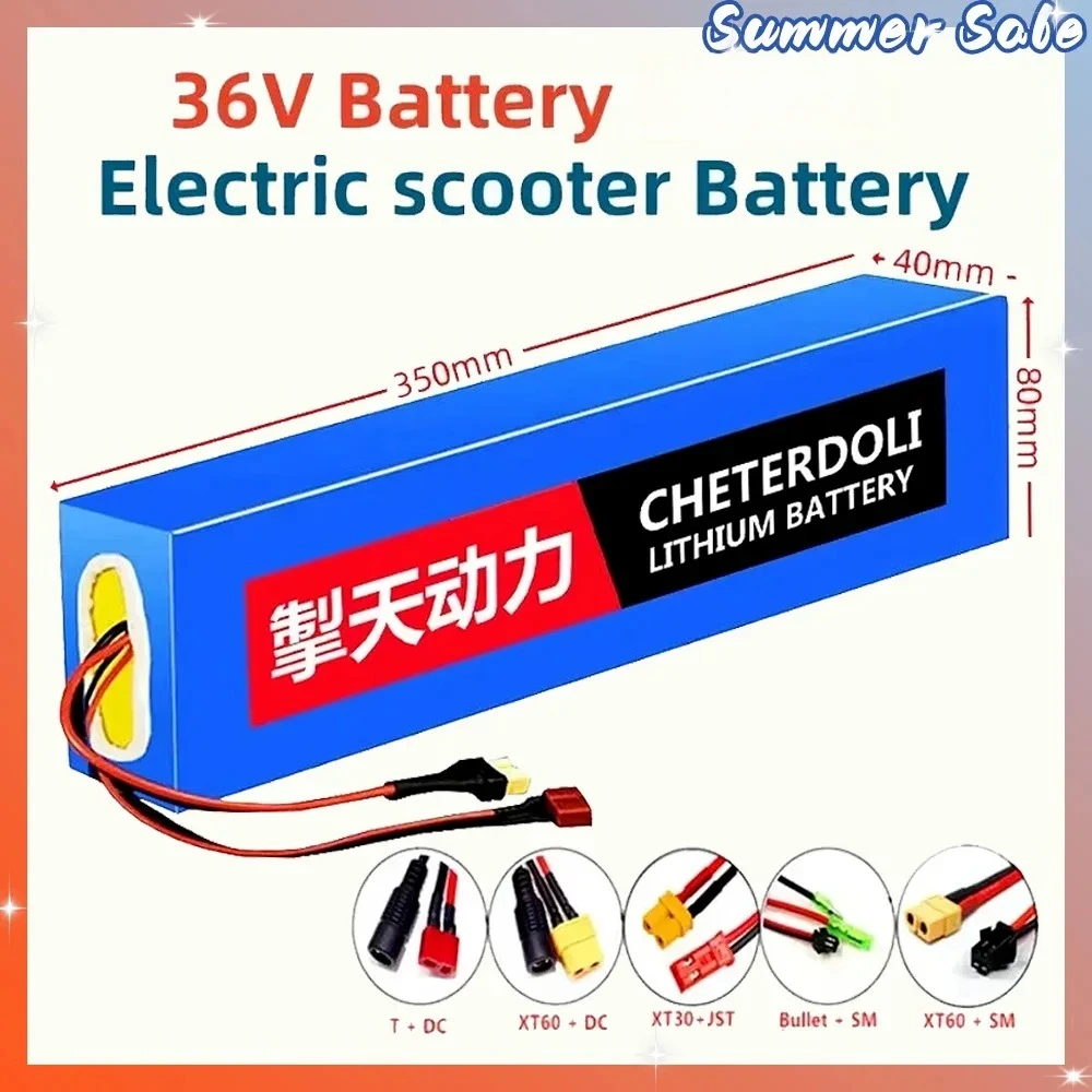 36 V 10S4P 10000 mAh 18650 Li-Ionen-Akku mit stabiler Spannung für M365 E-Scooter 350 W-500 W wiederaufladbar Image