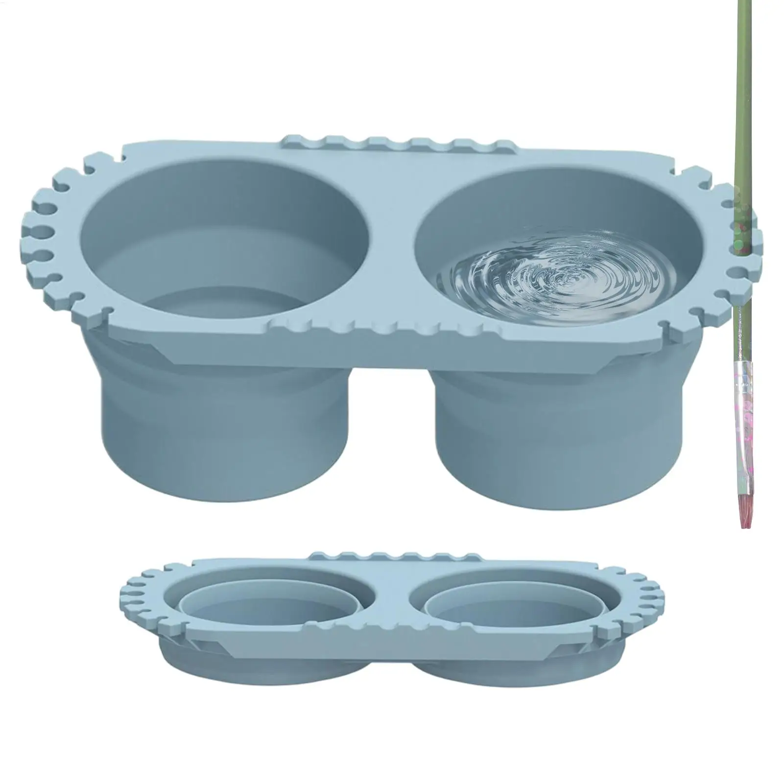 Ölpinsel-Reinigungsbecher, faltbarer Silikon-Wassereimer für Künstler, Aquarellspüler, Pinselwaschbecher für Maler Image