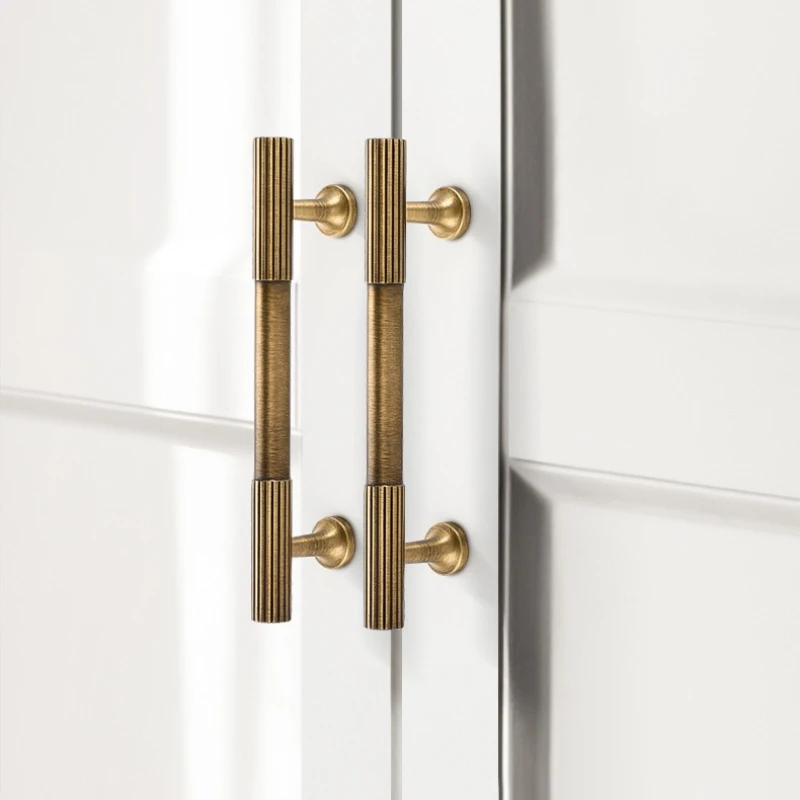 Nordische Vintage Messing Möbelgriffe Bronze Griffe für Kleiderschrank und Schublade Luxus Küchenschrankgriffe Schuhschränke Griffe