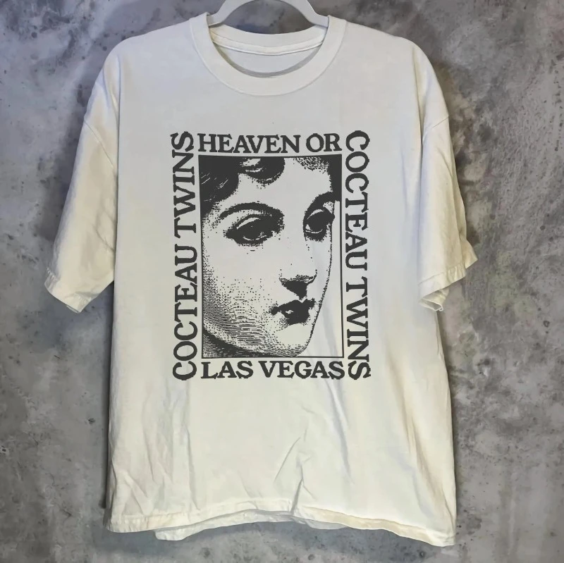 Cocteau Twins Vintage-inspiriertes T-Shirt aus schwerer Baumwolle mit Grafikdruck, Vintage-Shirt im amerikanischen Street-Style, Grafik im Y2K-Vintage-Stil