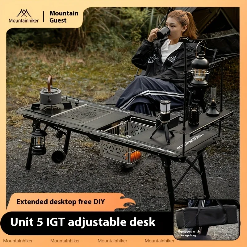 Mountainhiker Klappbarer IGT Camping-Hubtisch, tragbares IGT-Kochen im Freien, ultraleichter multifunktionaler Campingtisch aus Aluminium Image