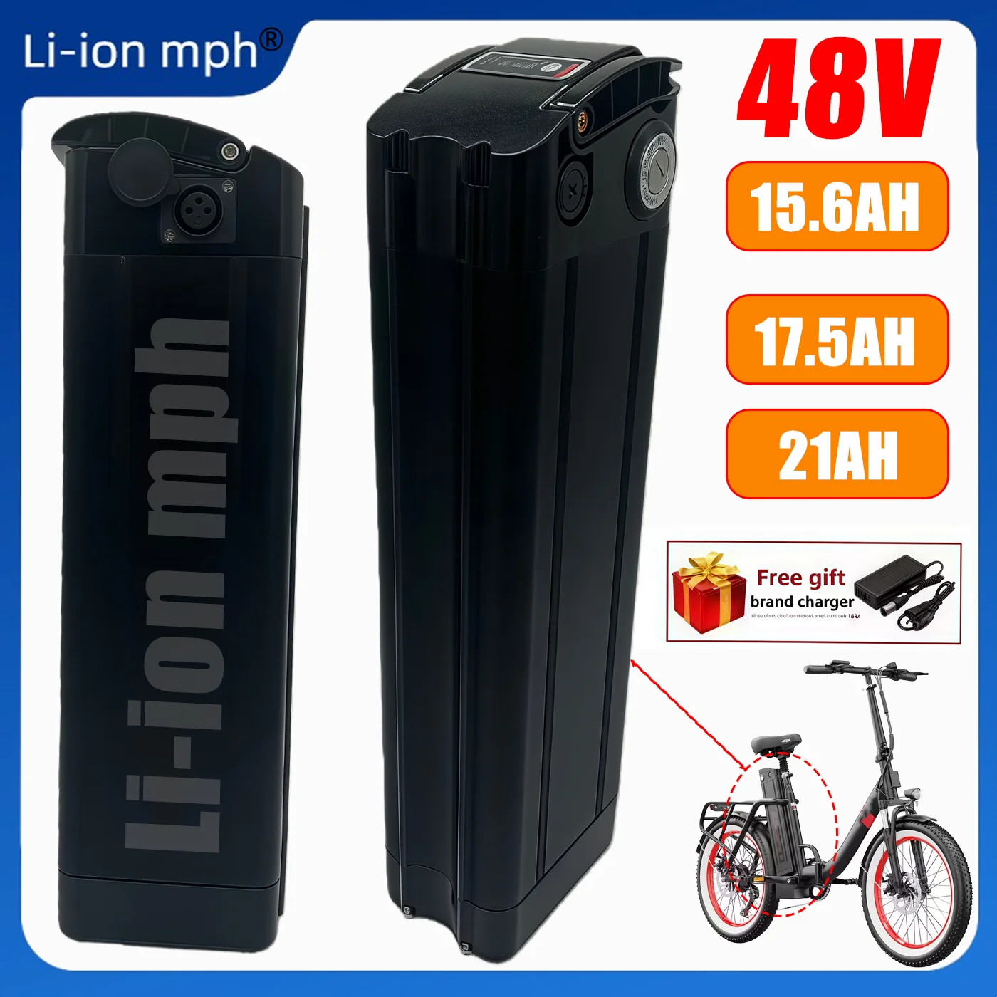 Original 48V Li-Ion Neue 21Ah 17,5Ah 15,6Ah Batterie Für Silverfish 250W 350W 500W 750W 1000W Bafang Motor Kit mit integrierten BMS Image