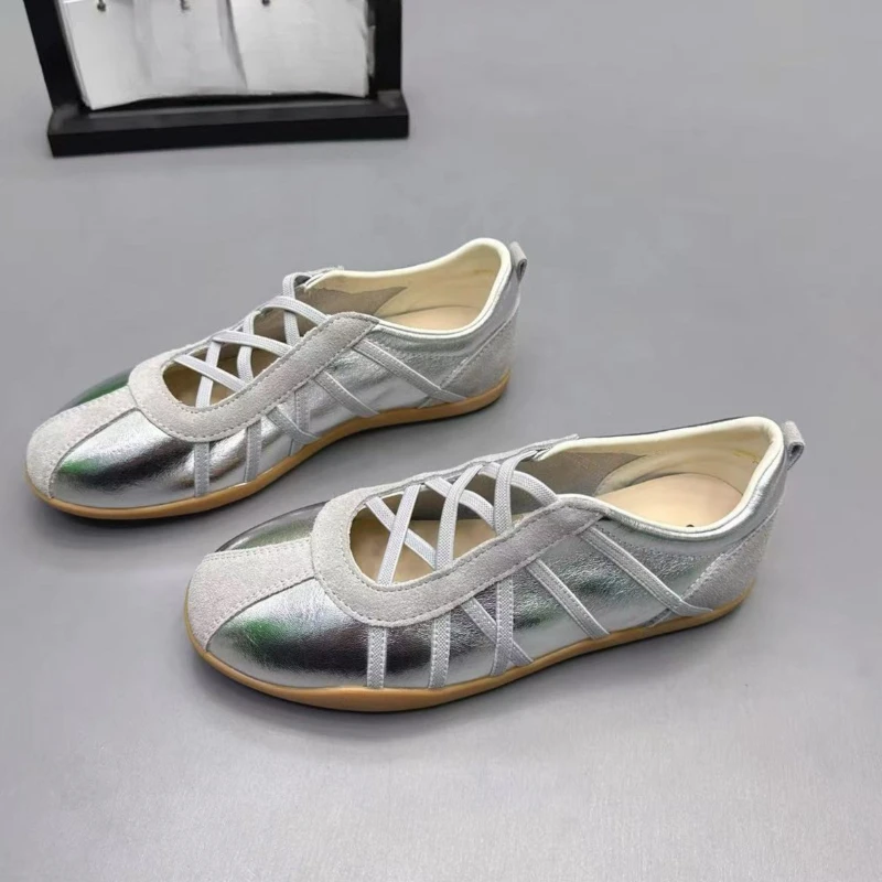 Damen-Sneaker: Flache, modische Freizeitschuhe für Frauen, Ballett-Loafer 2026, Designer-Slipper, bequeme Sommerschuhe für Damen