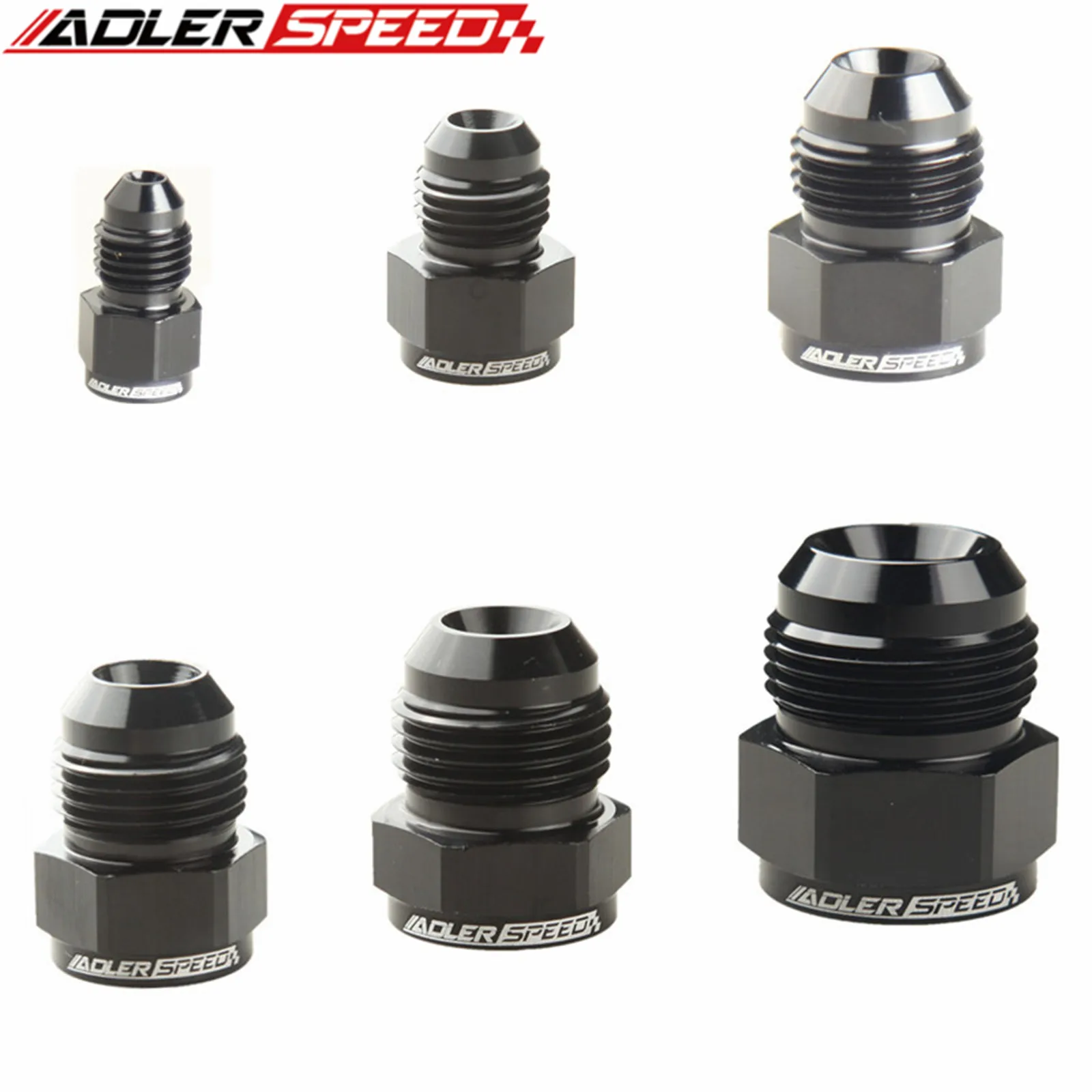 AN3 AN4 AN6 AN8 AN10 AN12 Buchse auf Stecker Expander Aluminium Fitting Adapter Schwarz Image