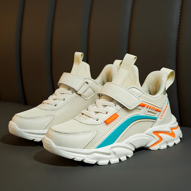 Neue Kinder-Sneaker, atmungsaktives Mesh, leichte Freizeitschuhe für Kinder, weiche Sohle, rutschfest, für den Sommer, für Jungen und Mädchen, zum Laufen, Tennis