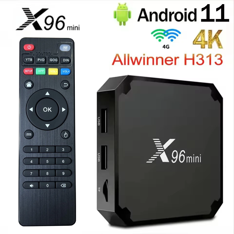 Original X96 Mini-TV-Box Android 11.0 H313 S Quad Core 2 GB 16 GB 4G WiFi 4K UHD HDR 10 H265 Multimedia-Player TV-Box Image