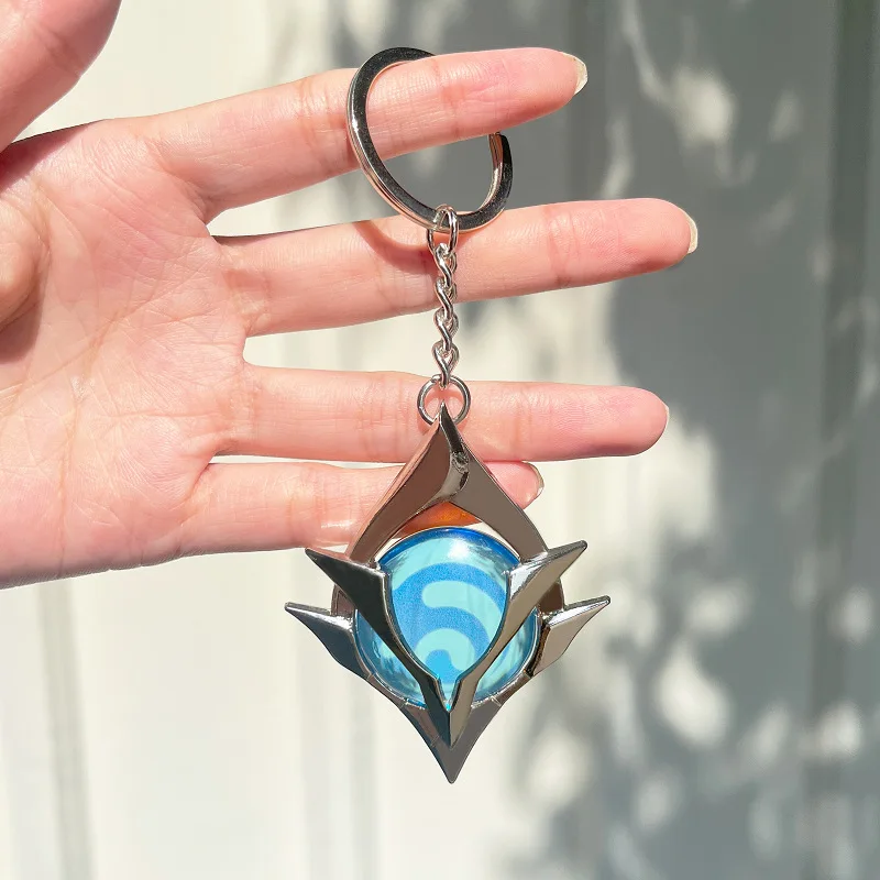 Snezhnaya Vision Schlüsselanhänger Anhänger Electro Pyro Genshin Hydro Impact Tartaglia Arlecchin Cryo Collection Requisiten Ausgefallene Geschenkbox Image